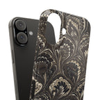 Black Italian Marble Design Slim iPhone 17 + all models Phone Cases