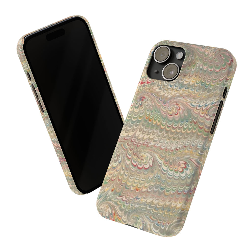 Beige Swirl Marbled Feather Phone Case