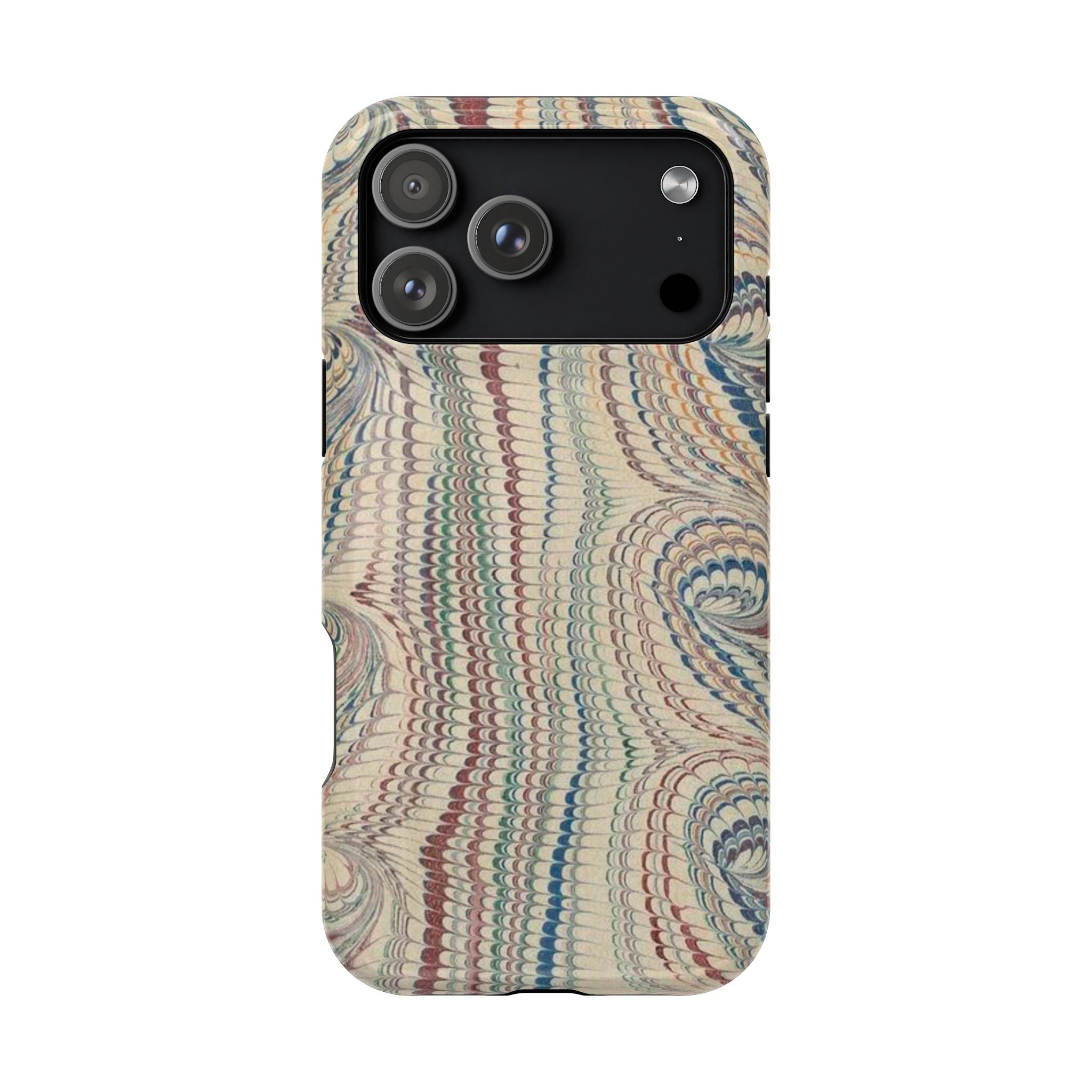 Italian Beige & Blue Marble Phone Case — Impact-Resistant Durable Case for Apple & Samsung