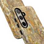 Golden Yellow Marbled Italian Phone Case - Dual Layer - Matte or Glossy