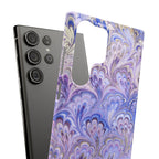 Marbled Feather Lavender + Purple Swirl - Single Layer Slim Phone Case