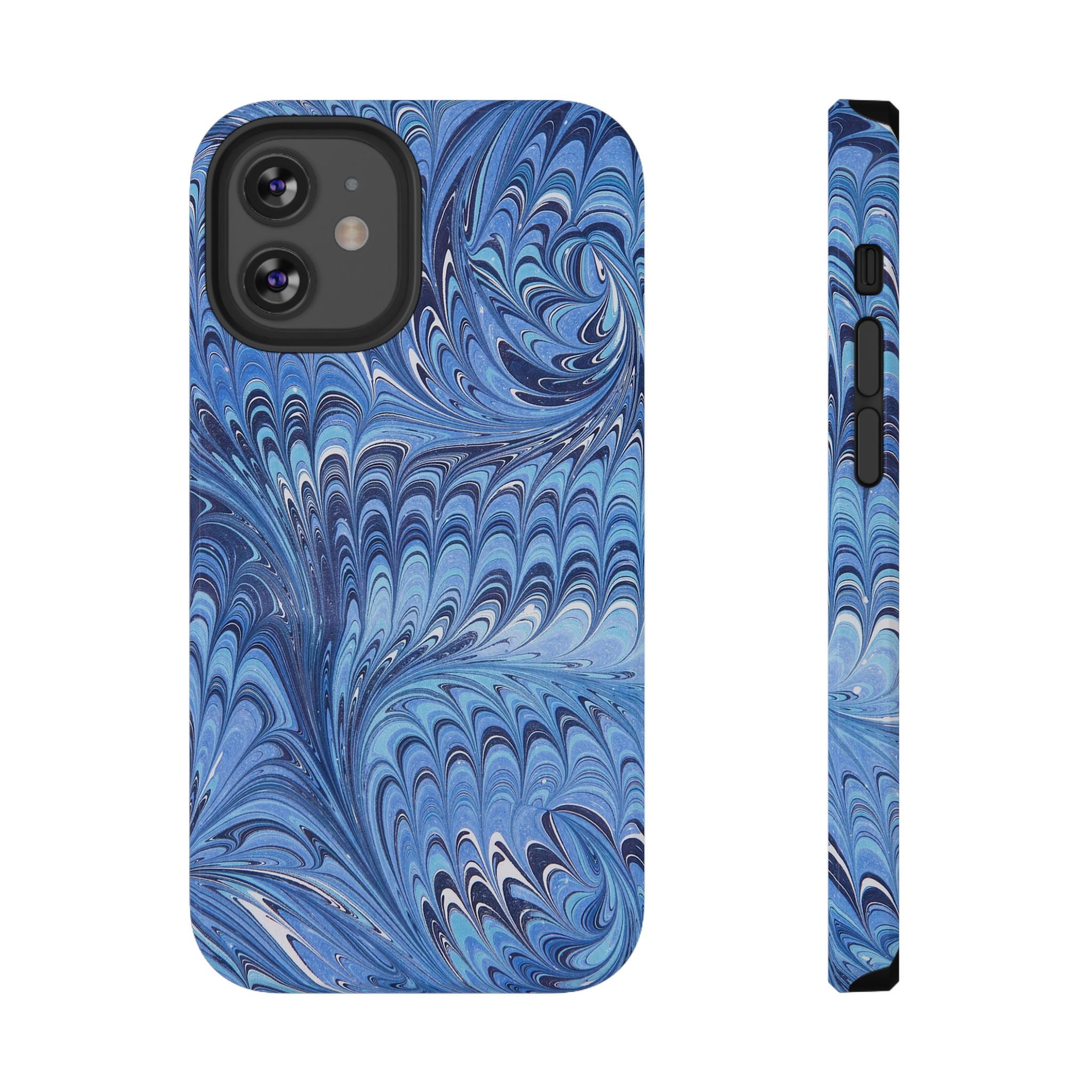 Blue Marbled Swirl Phone Case - Dual Layer Case