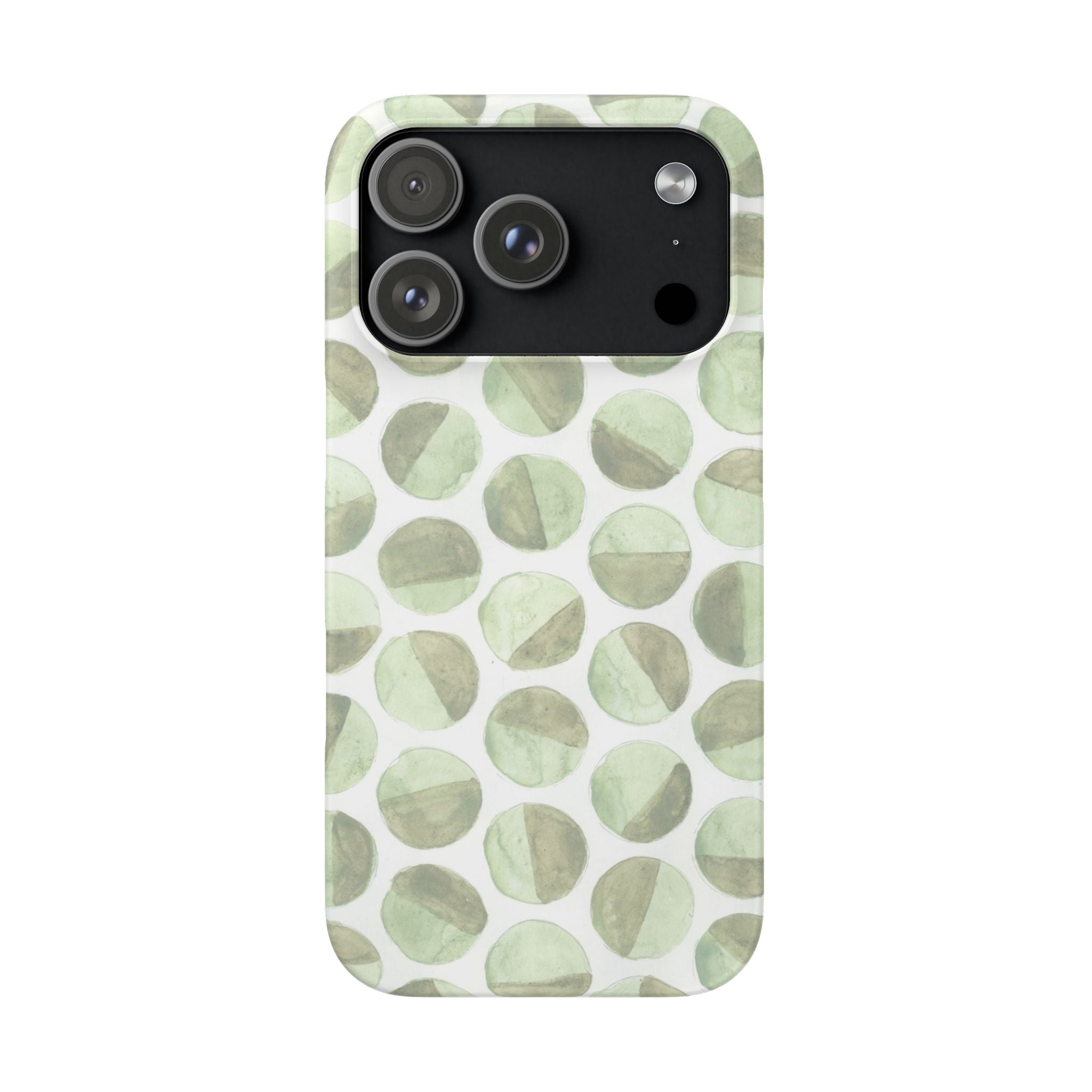 Circular Green Tones - Watercolor - Single Layer Slim Phone Case