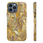 Golden Yellow Marbled Italian Phone Case - Dual Layer - Matte or Glossy