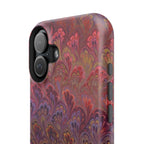 Red, Burgundy, Lavender Italian Peacock Feather Design Phone Case