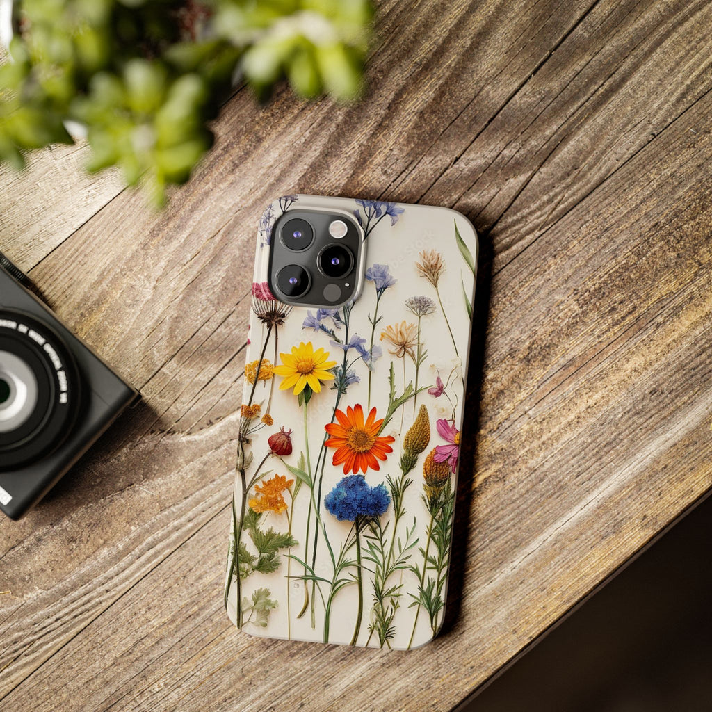 Floral Phone Cases, Slim Protective Cover, Pressed Flowers Design, iPhone 17 Case, Botanical Phone Accessories, Floral Theme Phone Case