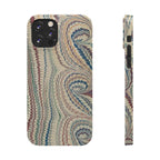Italian Vintage Marbled Paper Design on iPhone Cases, Artistic Protection for Your Device in Elegant Beige, Blue, Burgundy
