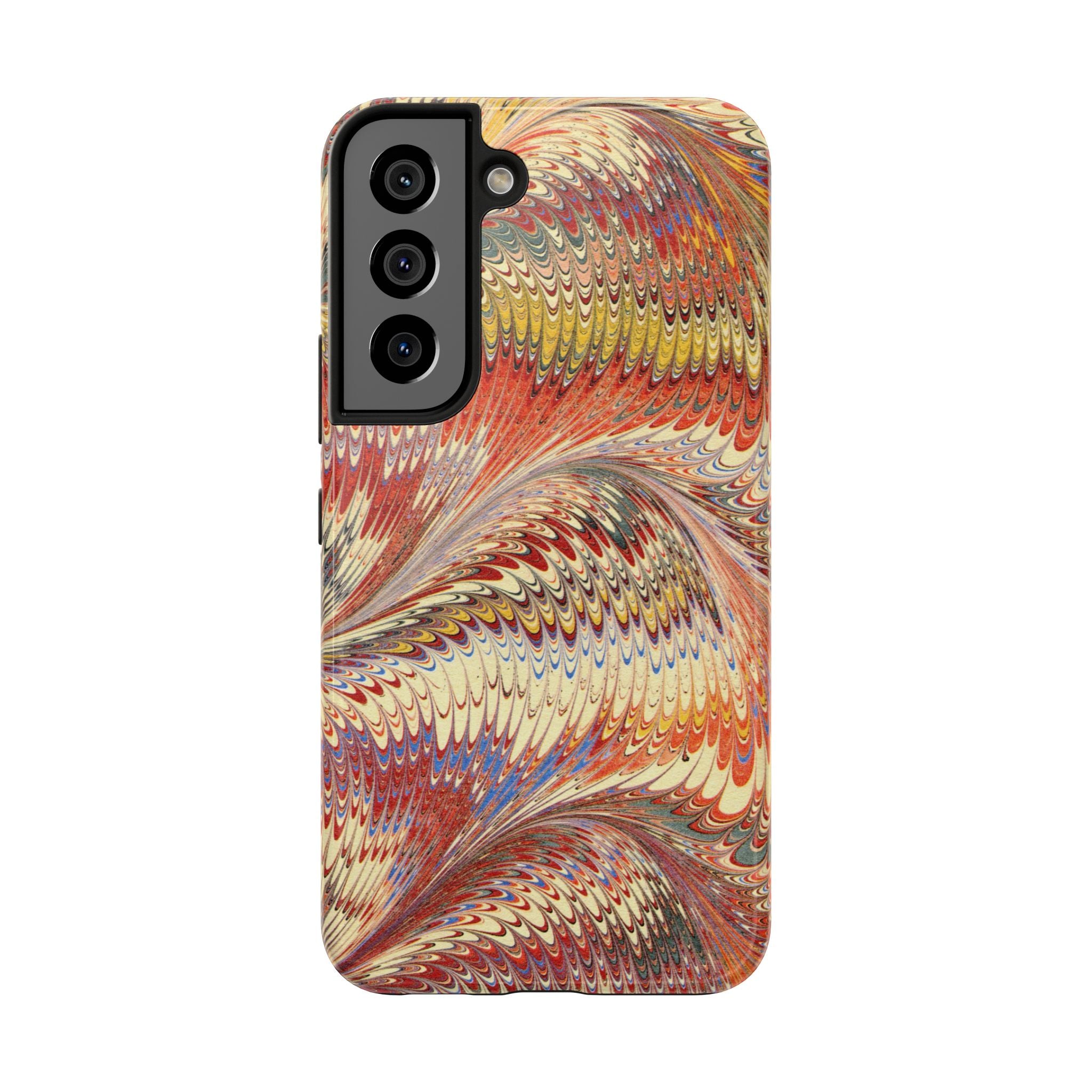 Rust and Gold Marble Italian Tough Phone Case — Durable Marbled Phone Case