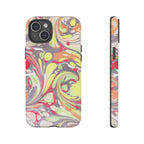 Yellow and Pink Swirl Marbled Italian Phone Case - Dual Layer - Matte or Glossy