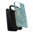 Aqua + Green Marble Phone Case - Impact-Resistant Durable - Dual Cover Design