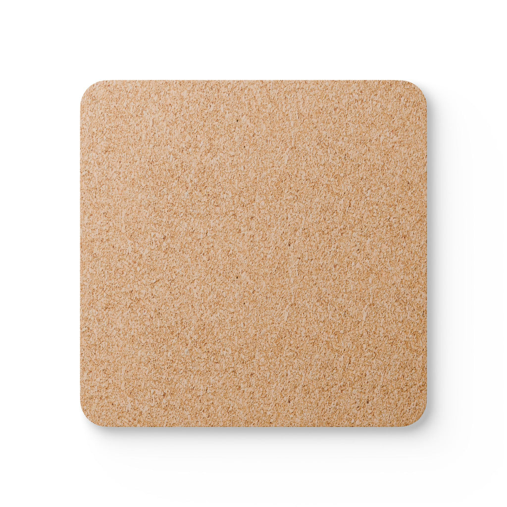 Blue Tally Pattern Cork Coaster Set - Modern Minimalist Drink Coasters (4-Pack)