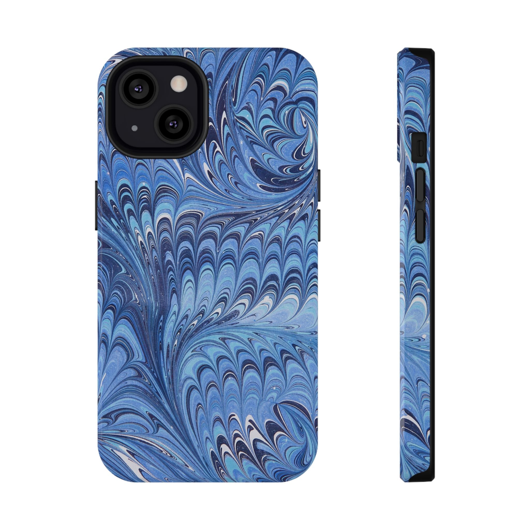 Blue Marbled Swirl Phone Case - Dual Layer Case