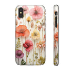 Pink Floral Pressed Flowers - Slim Case