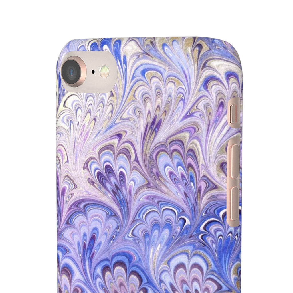 Marbled Feather Lavender + Purple Swirl - Single Layer Slim Phone Case