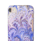 Marbled Feather Lavender + Purple Swirl - Single Layer Slim Phone Case