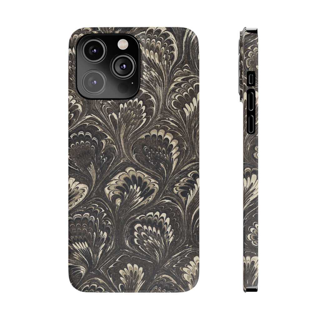 Black Italian Marble Design Slim iPhone 17 + all models Phone Cases