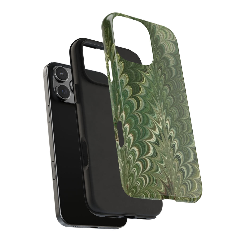 Deep Green Marble Italian Tough Phone Case — Durable Marbled Phone Case