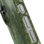 Green Marbled Slim Phone Case — Botanical Swirl Pattern Slim Case