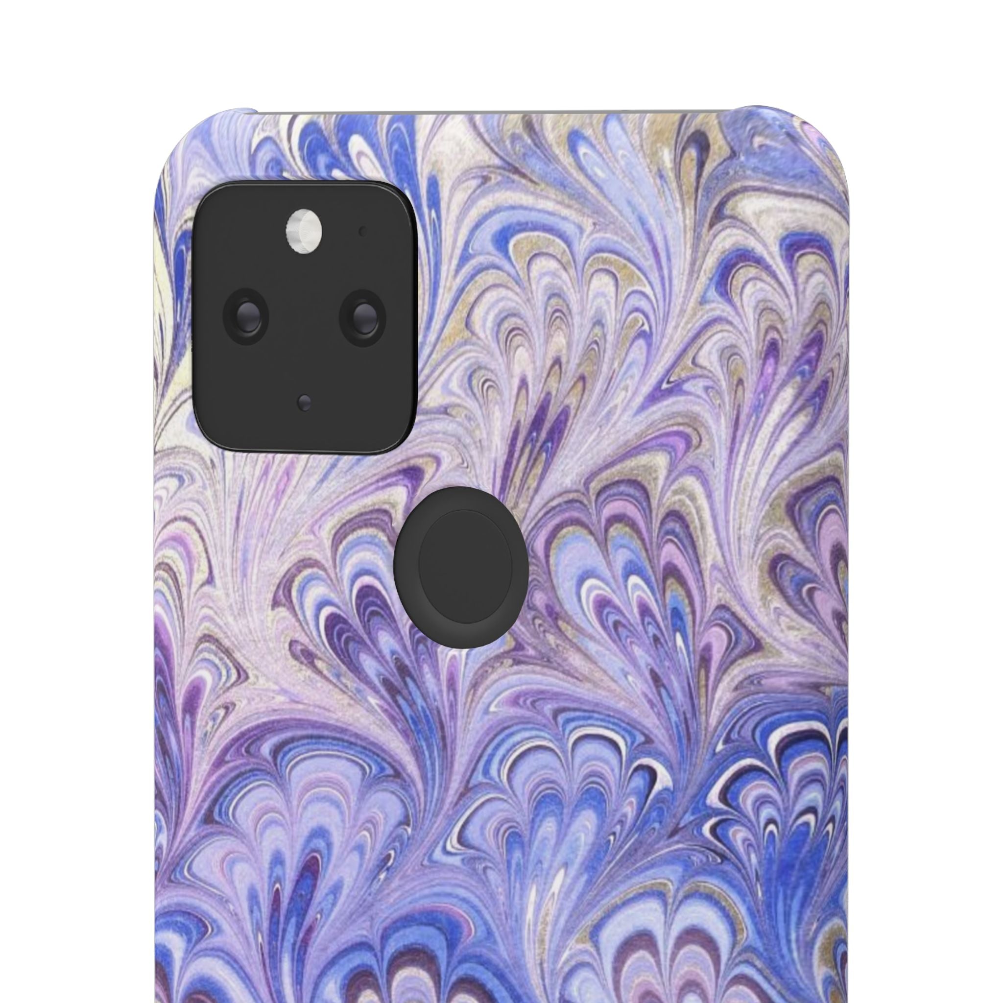 Marbled Feather Lavender + Purple Swirl - Single Layer Slim Phone Case