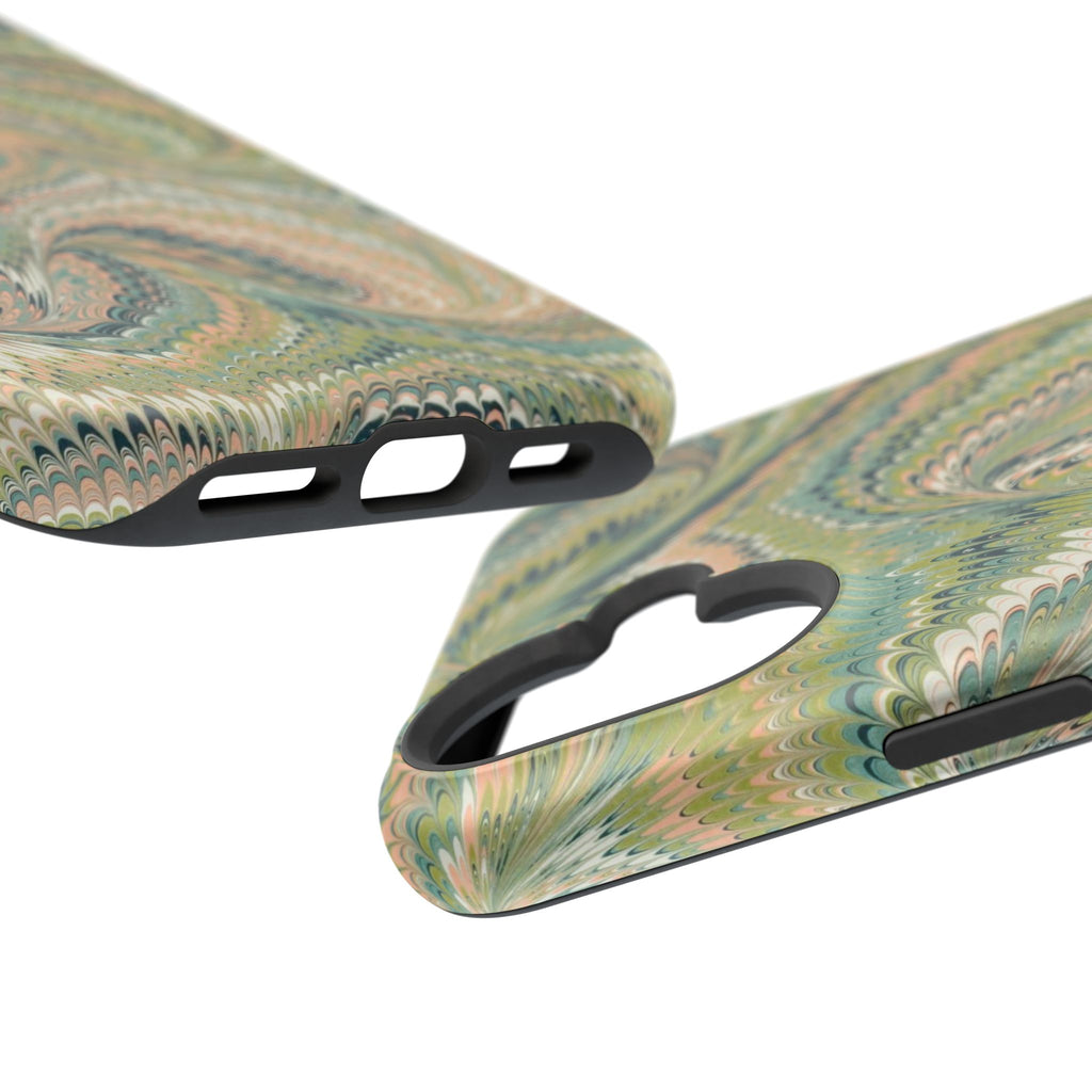 Green Pastel Italian Marble Design Magnetic MAG SAFE High Impact iPhone Cases