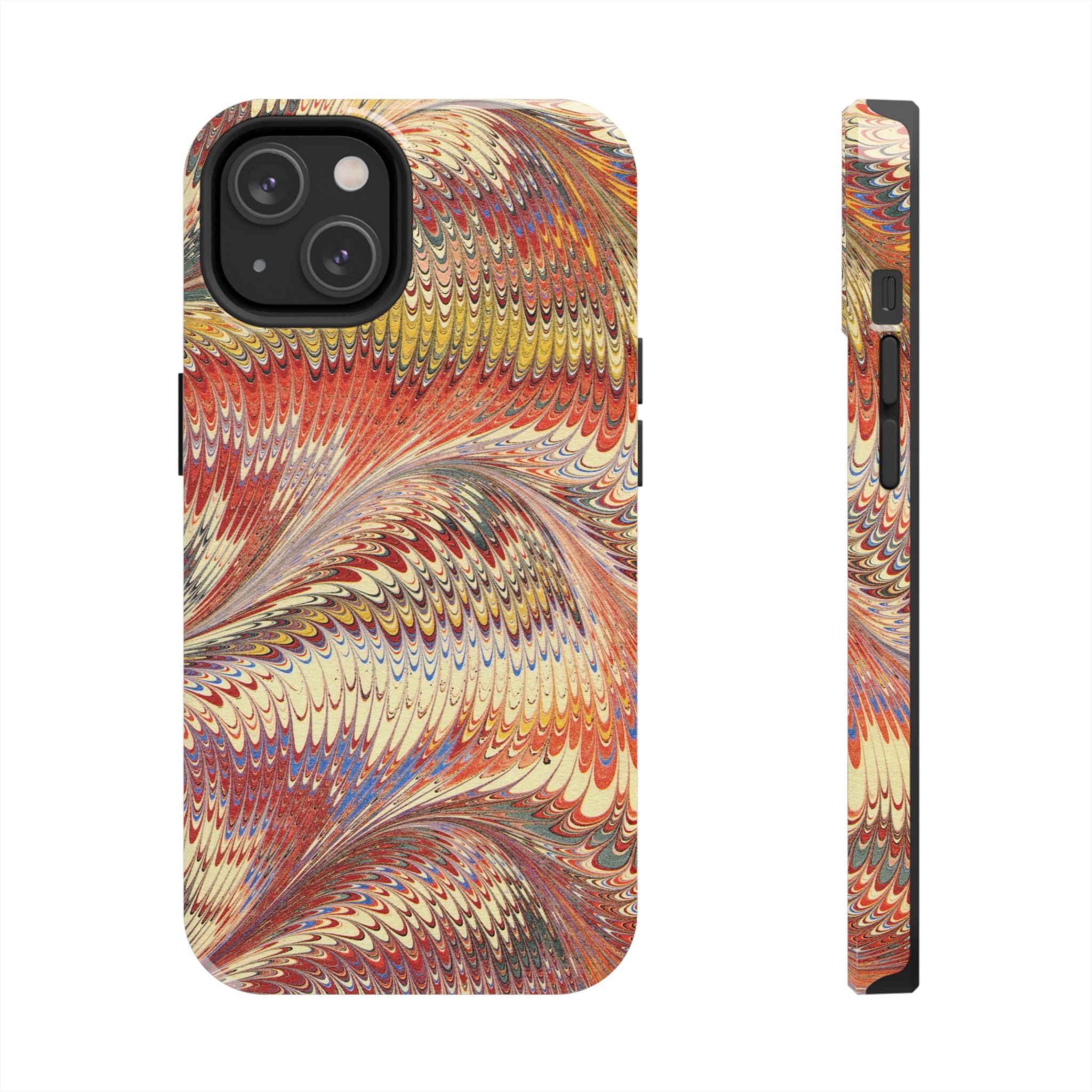 Rust and Gold Marble Italian Tough Phone Case — Durable Marbled Phone Case