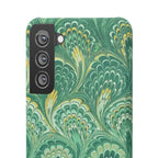 Marbled Feather Green Swirl - Single Layer Slim Phone Case