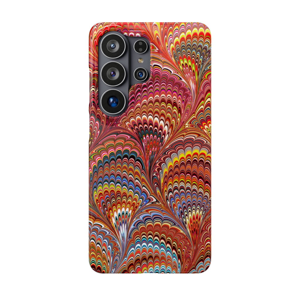 Red Marbled Swirl Phone Case - Single Layer Slim Case