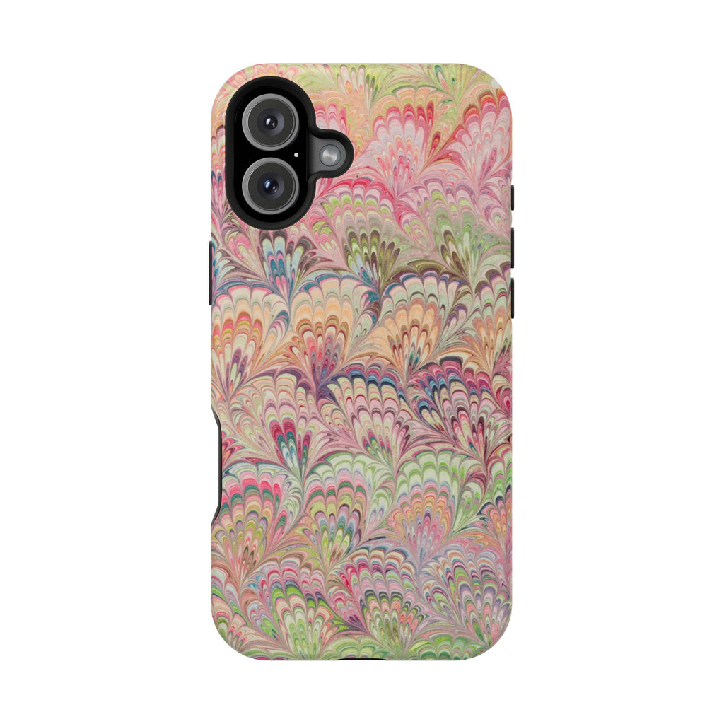 Marbled Pastel Pink and Green Impact-Resistant Phone Case for Apple + Samsung