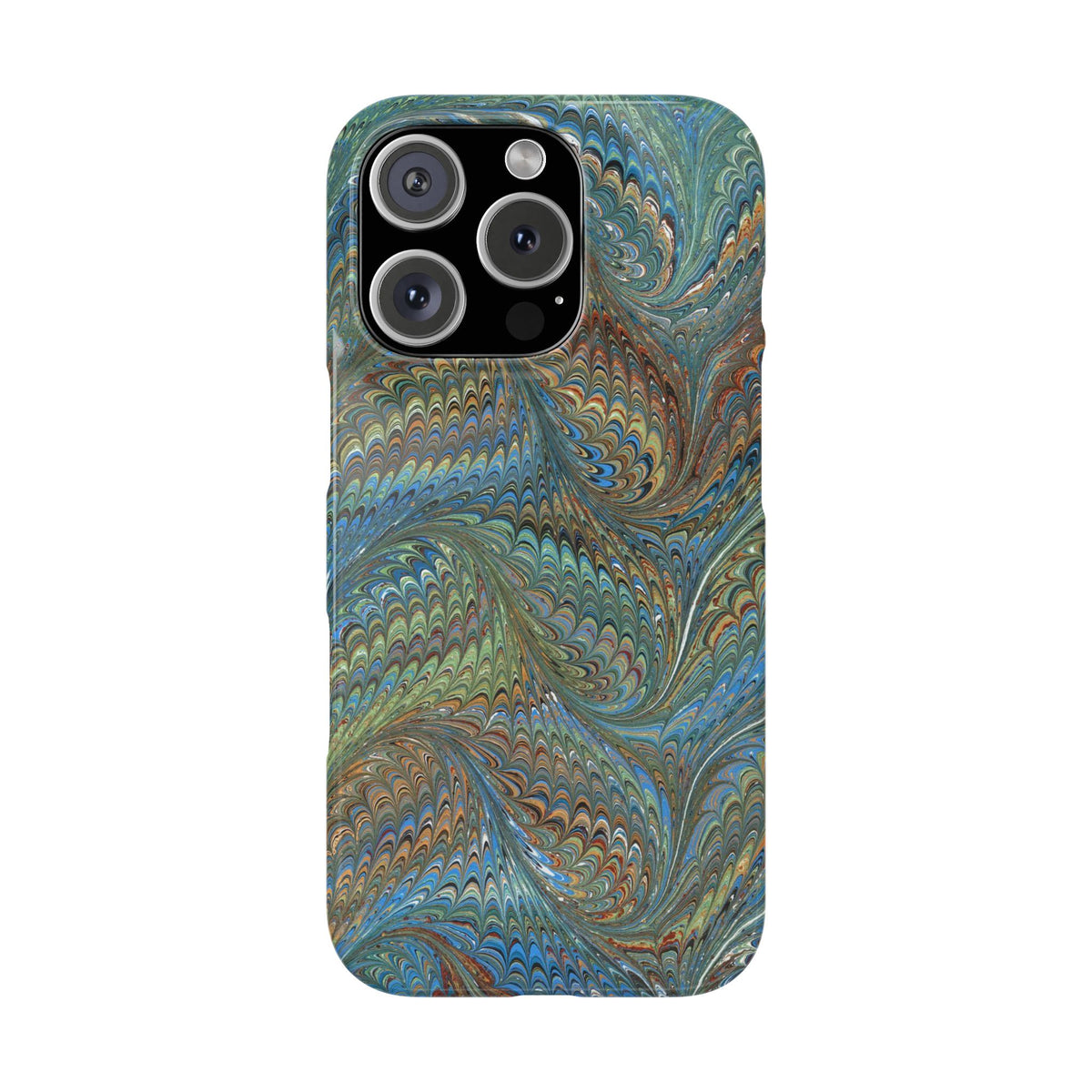 Blue and Green Swirl - Single Layer Glossy Phone Case