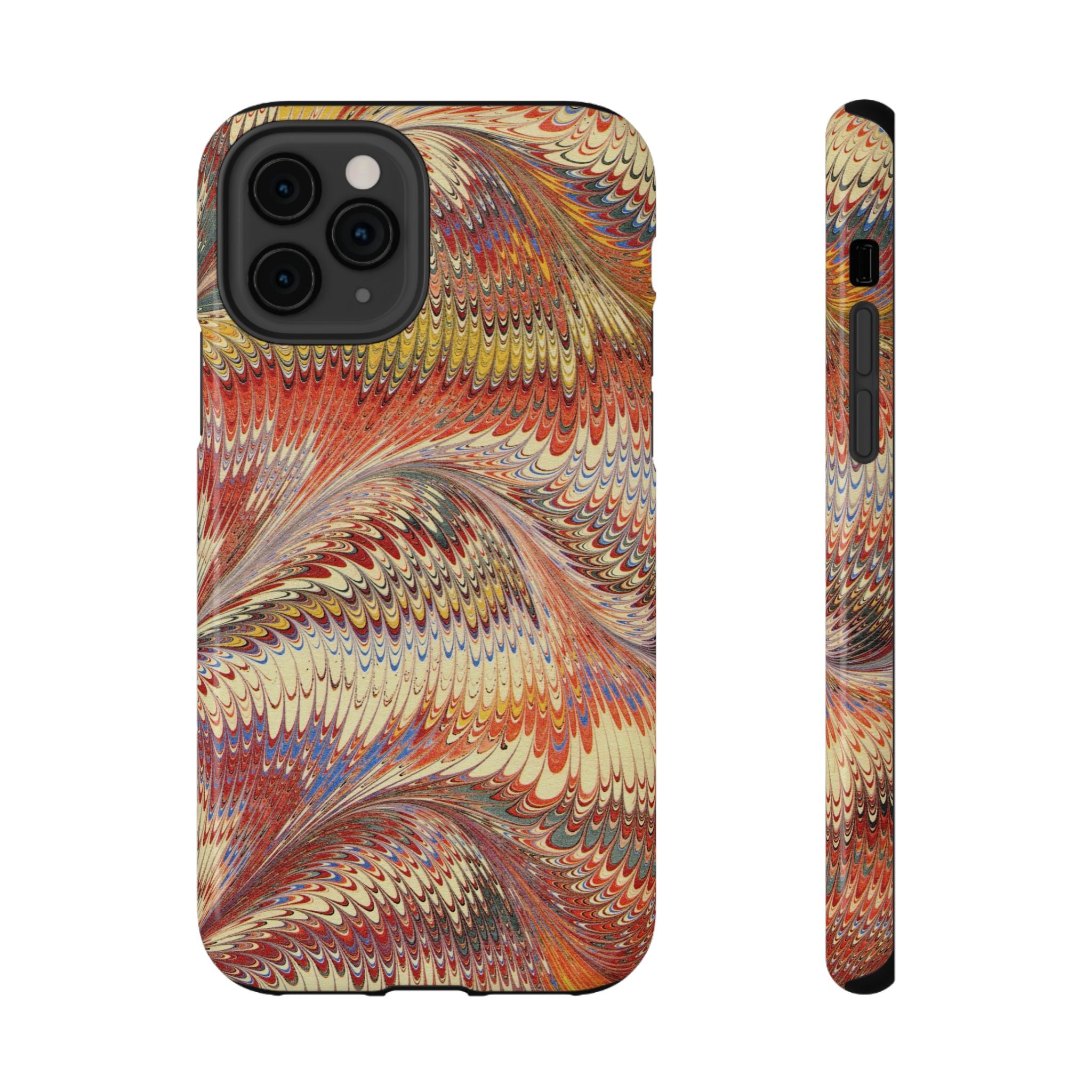 Rust and Gold Italian Vintage Marble Design Durable Phone Case for Apple + Samsung