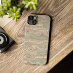 Beige Swirl Marbled Feather Phone Case