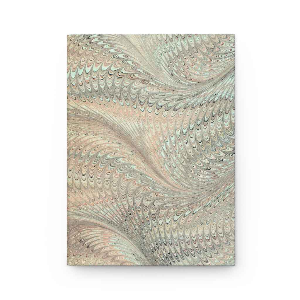 Beige + Mint Vintage Italian Marble Hardcover Journal Matte, Hand-Painted Design, Artistic Notebook, Writing Diary, Lined - Unique Gift