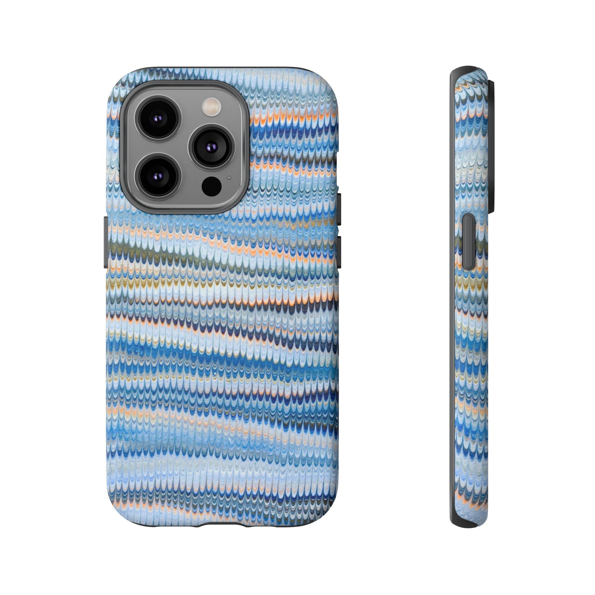 Blue Marbled Phone Cases iPhone + Samsung - all models, Vintage Marbled Design - Tough Cases