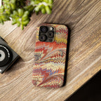 Marbled Design, Italy Feather Phone Case, Multi-Color, iPHONE16 Phone Cases and all sizes