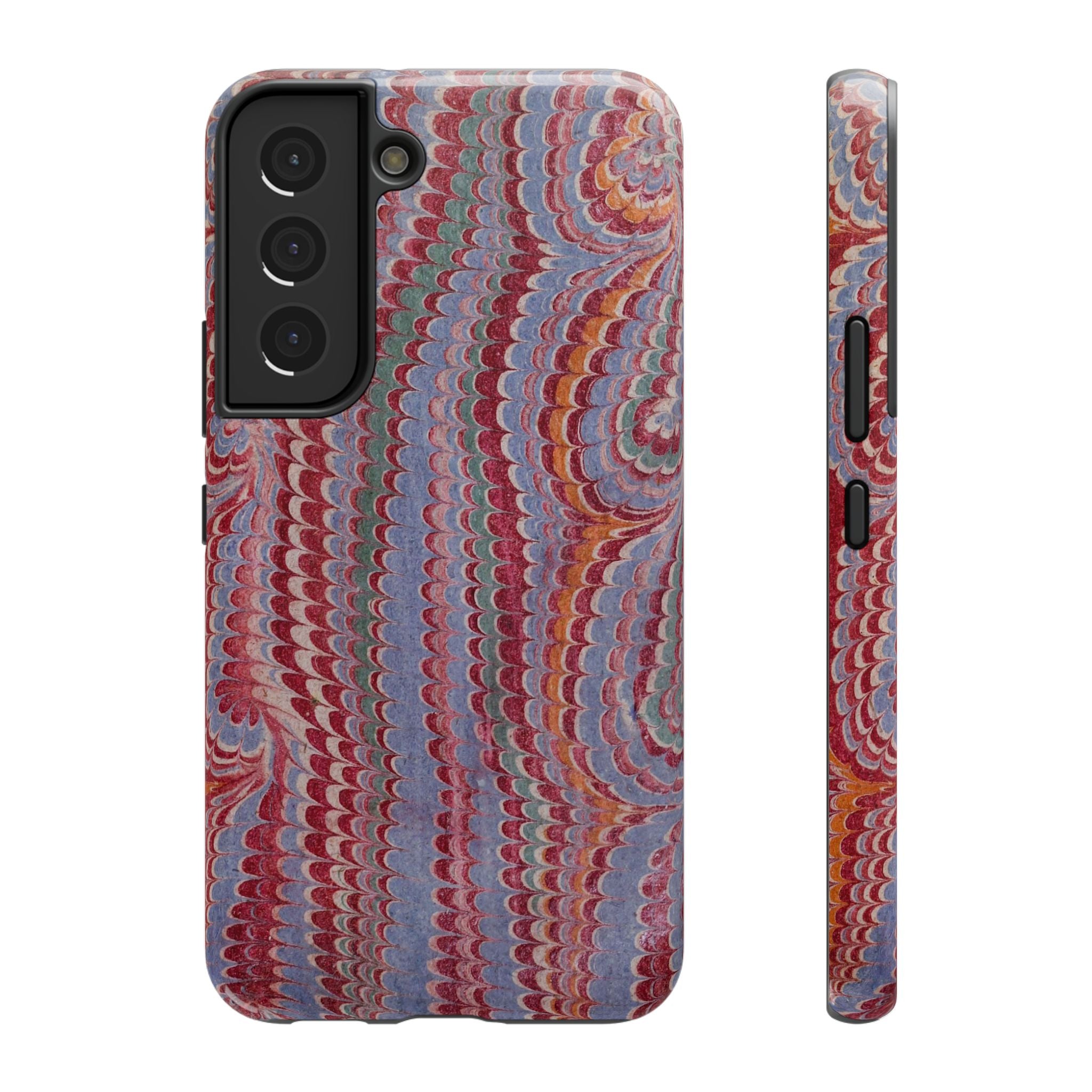 Burgundy and Lavendar Hues Italian Vintage Marble Design Phone Case for Apple + Samsung