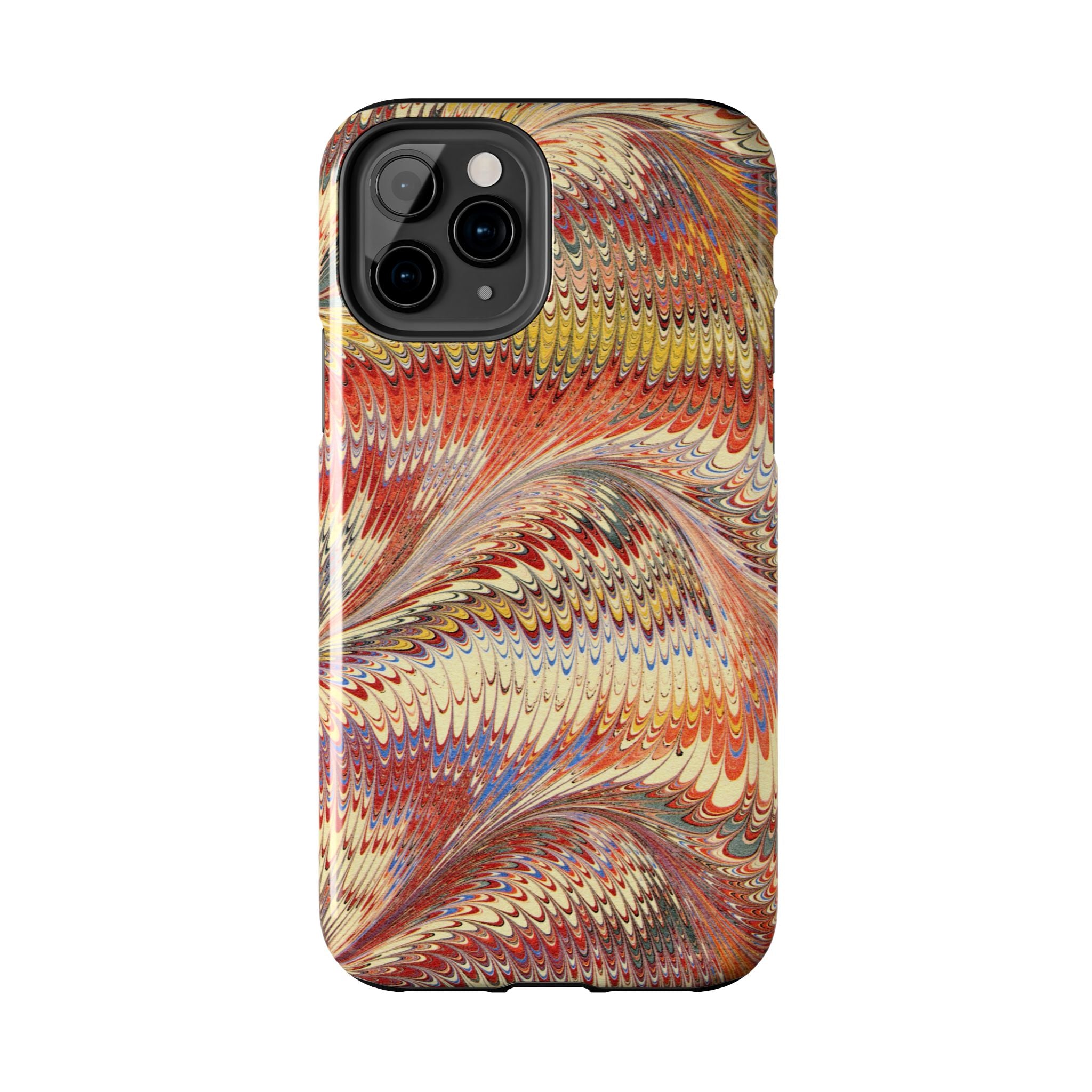 Orange, Rust and Gold Marble Italian Tough Phone Case — Durable Marbled Phone Case