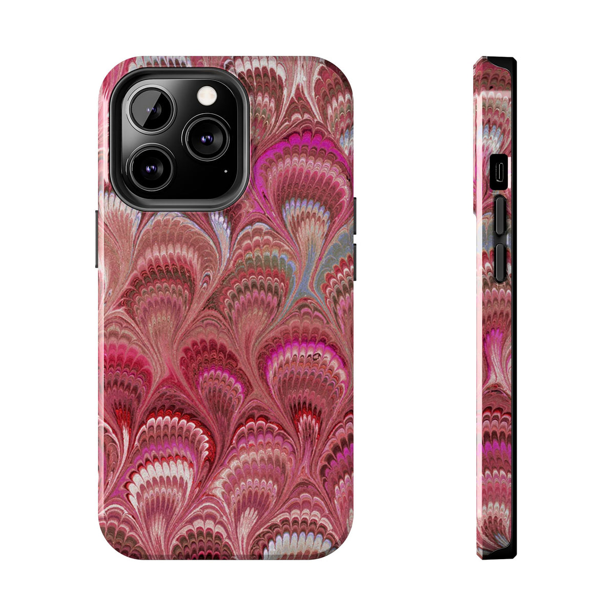 Pretty in Pink - Peacock Marble Italian Tough Phone Case — Durable Marbled Phone Case