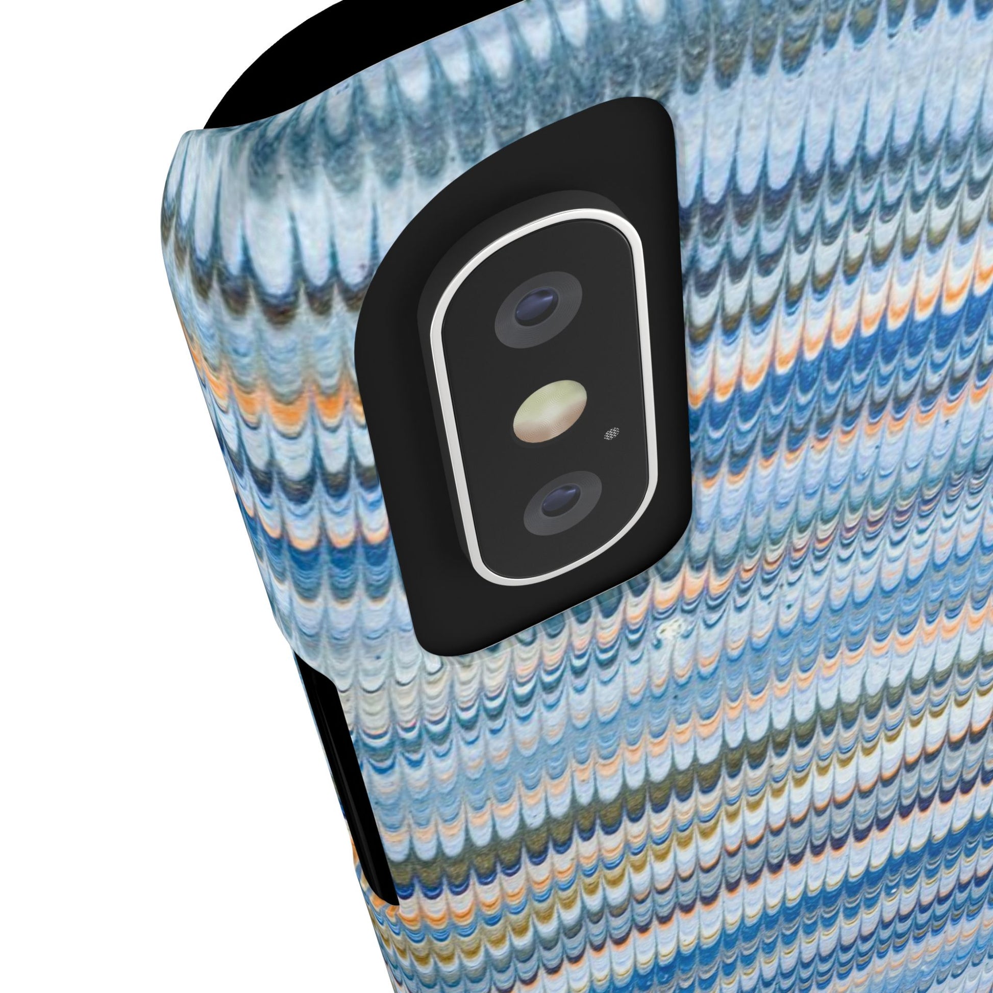Blue Italian Hand-Painted and Vintage Marbled Inspired Paper Design, Italy Feather Phone Case, iPhone15 Case and all iPhone Case Sizes