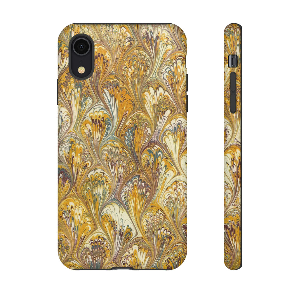 Golden Yellow Marbled Italian Phone Case - Dual Layer - Matte or Glossy