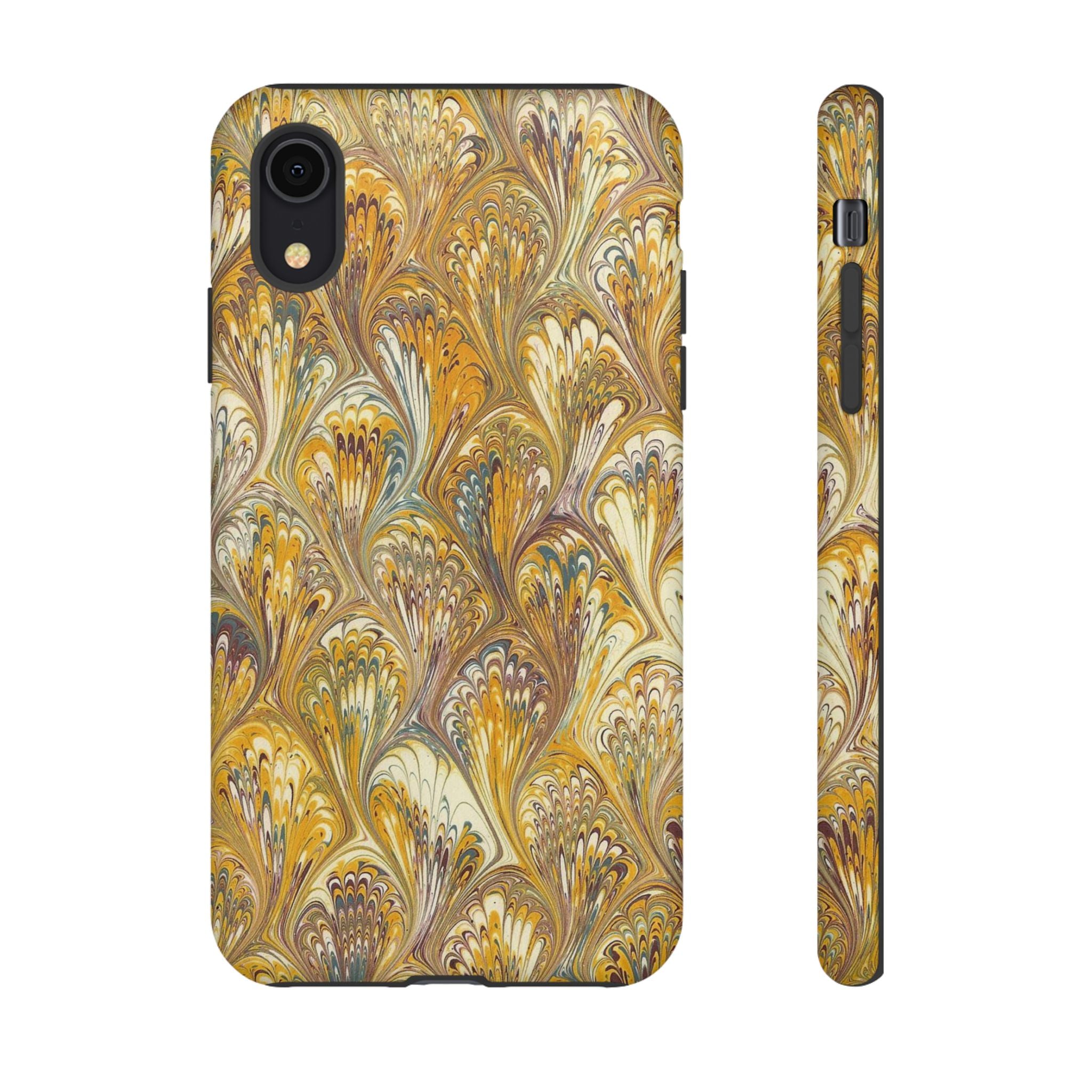 Golden Yellow Marbled Italian Phone Case - Dual Layer - Matte or Glossy