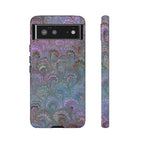 Lavender Marbled Peacock Durable Phone Case - Matte or Glossy