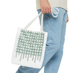 Woven Black + Green Grid Tote Bag - Tote