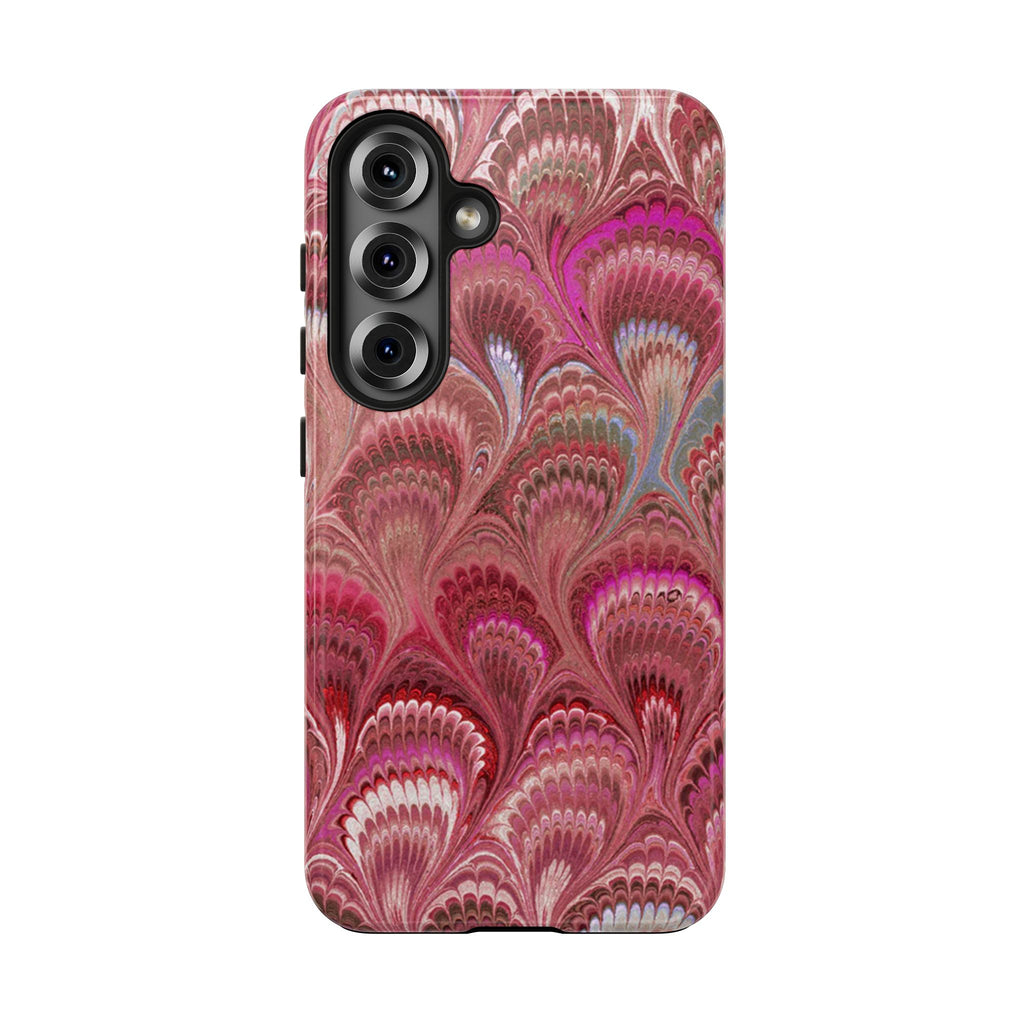 Pretty in Pink - Peacock Marble Italian Tough Phone Case — Durable Marbled Phone Case