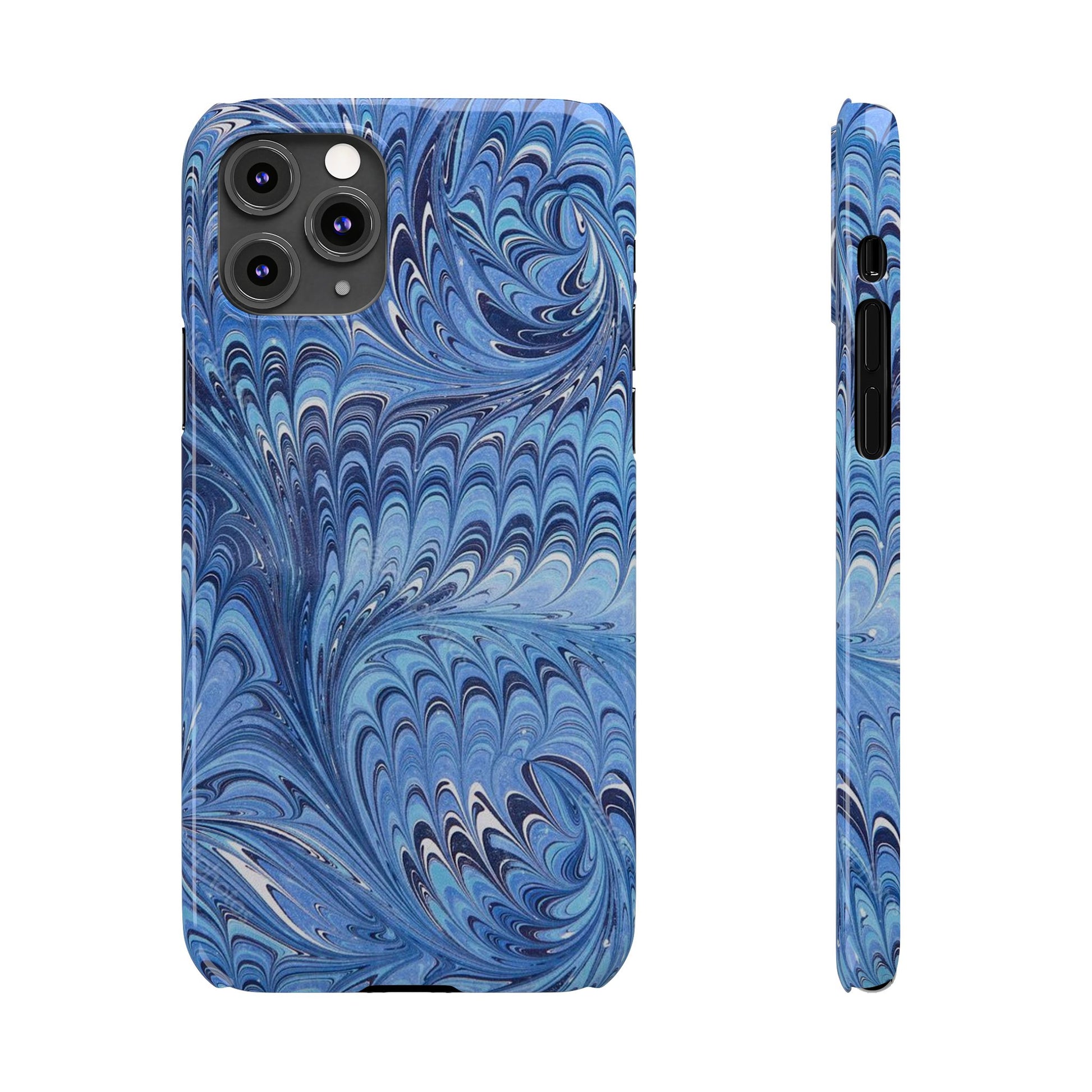 Blue Italian Marbled Design, Green and Blue Pallet, Slim Phone Case