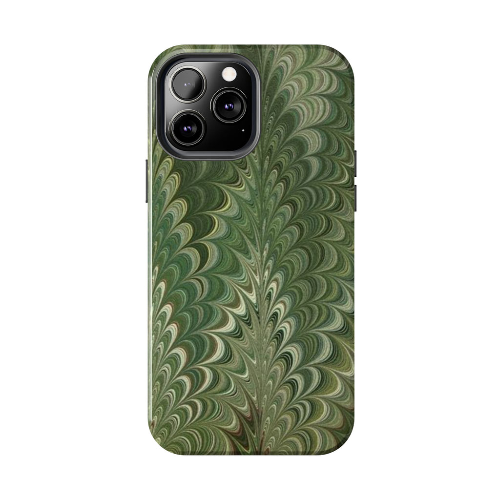 Deep Green Marble Italian Tough Phone Case — Durable Marbled Phone Case