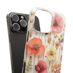 Pink Floral Pressed Flowers - Slim Case