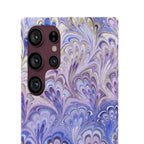 Marbled Feather Lavender + Purple Swirl - Single Layer Slim Phone Case