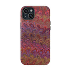 Red, Burgundy, Lavender Italian Peacock Feather Design Phone Case