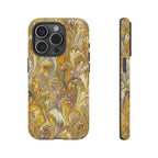 Golden Yellow Marbled Italian Phone Case - Dual Layer - Matte or Glossy