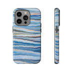 Blue Marbled Phone Cases iPhone 16 + Samsung + Apple + Google - all models, Vintage Marbled Design - Tough Cases